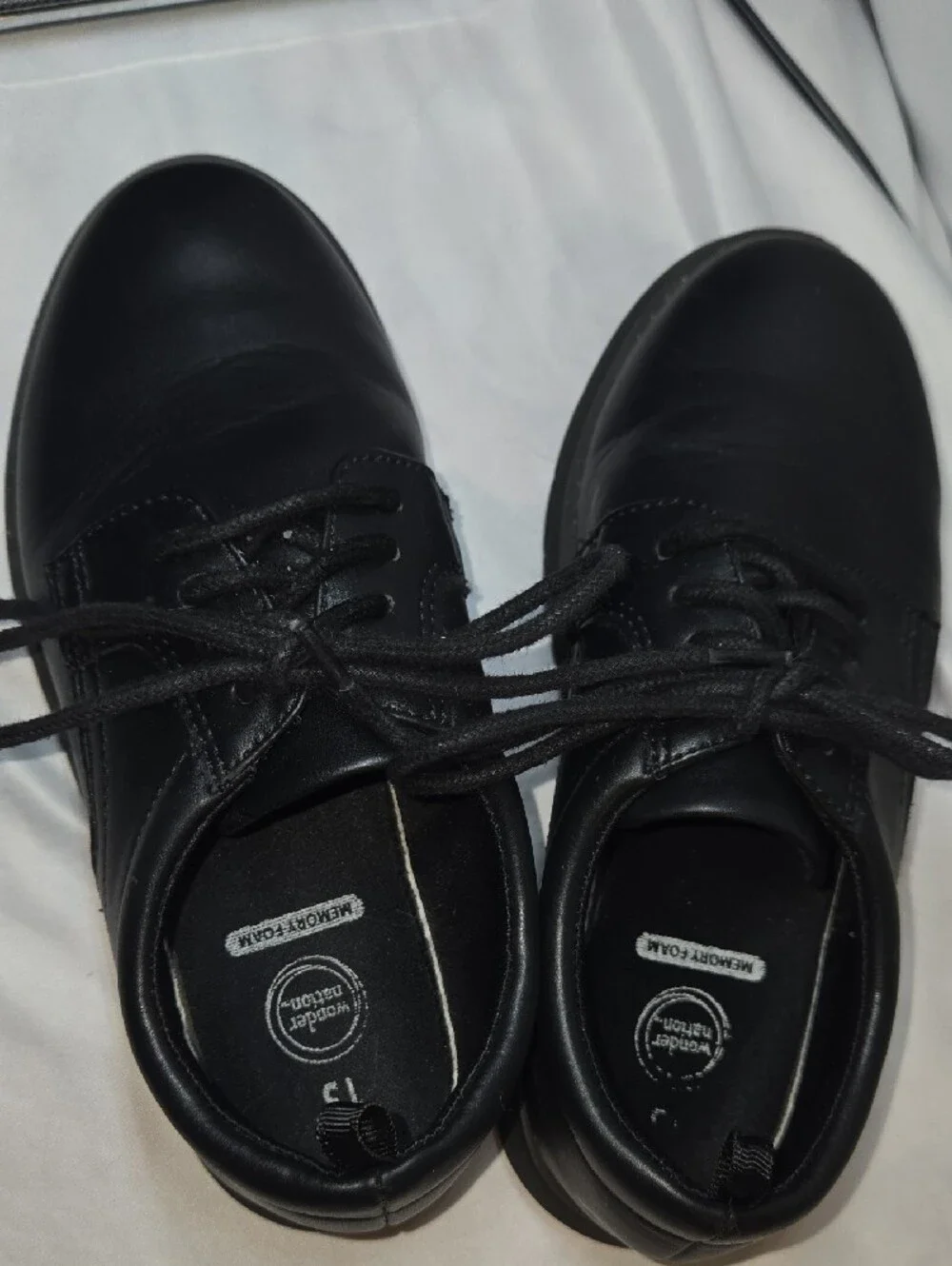 wonder nation Black Kids Lace-Up Dress Shoes
